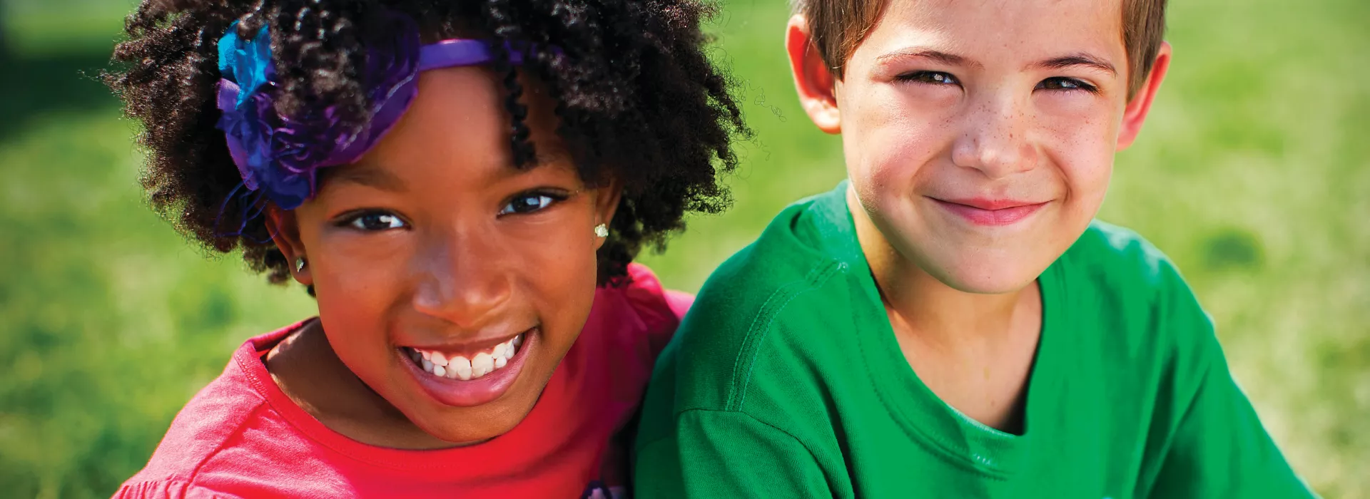 two kids smiling